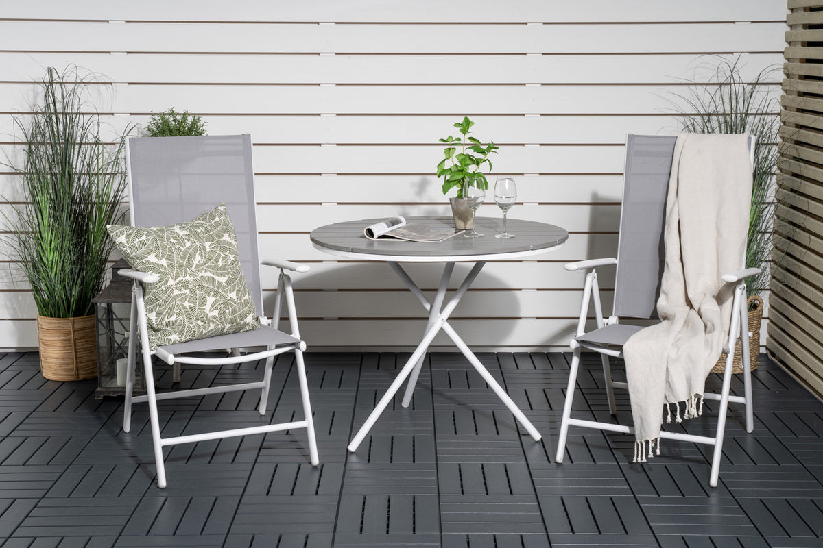 Position Chair 2-pack Grey + Cafe Table ø90 Grey