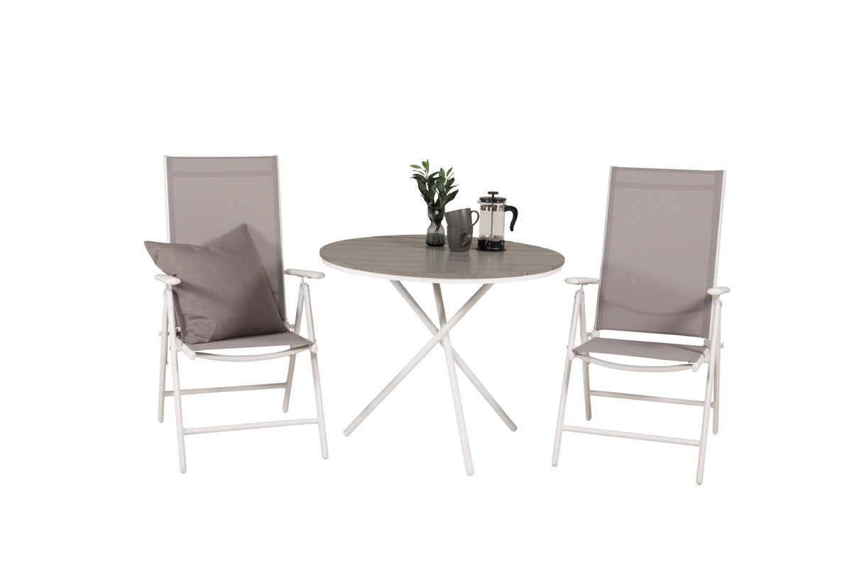 Position Chair 2-pack Grey + Cafe Table ø90 Grey