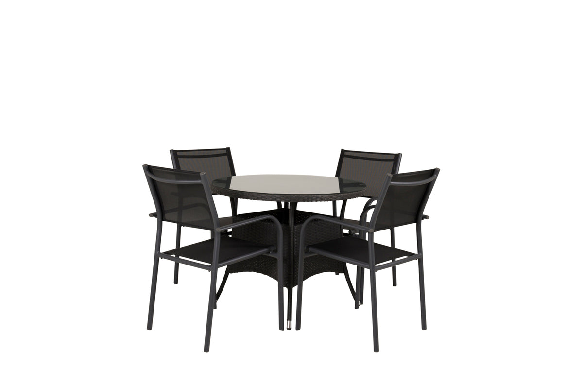 Dining Set Black Black