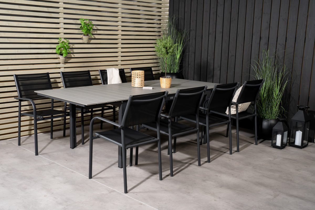Rectangular Dining Table 75 x 160 x 100 Black + Dining Chair 2-pack Black