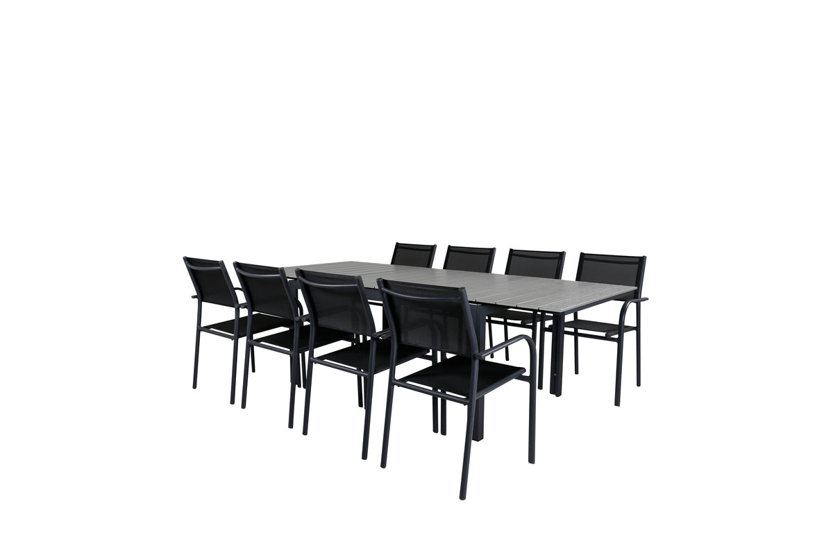 Rectangular Dining Table 75 x 160 x 100 Black + Dining Chair 2-pack Black
