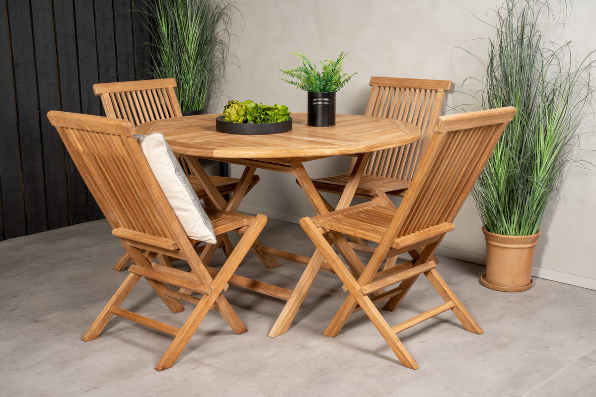Dining Chair 2-pack Nature + Round Dining Table ø120 Nature