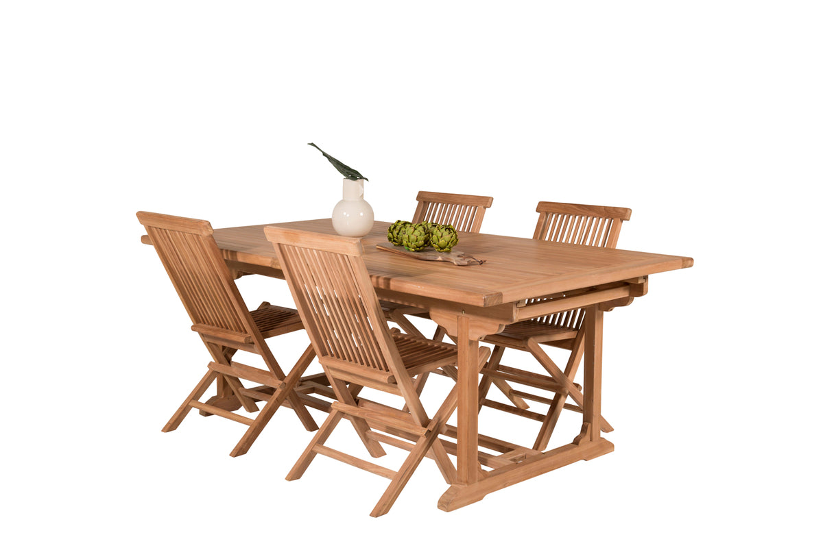 Dining Chair 2-pack Nature + Rectangular Dining Table 76 x 195 x 110 Nature