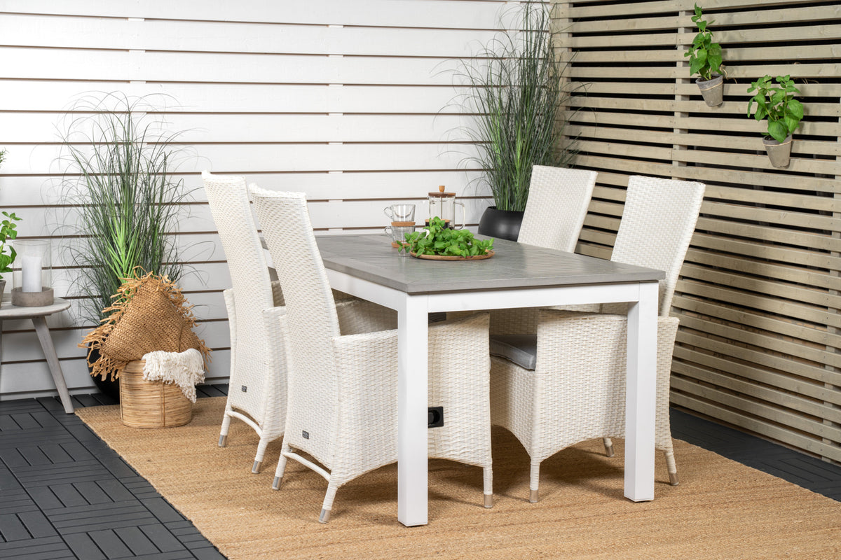 Dining Set White Grey