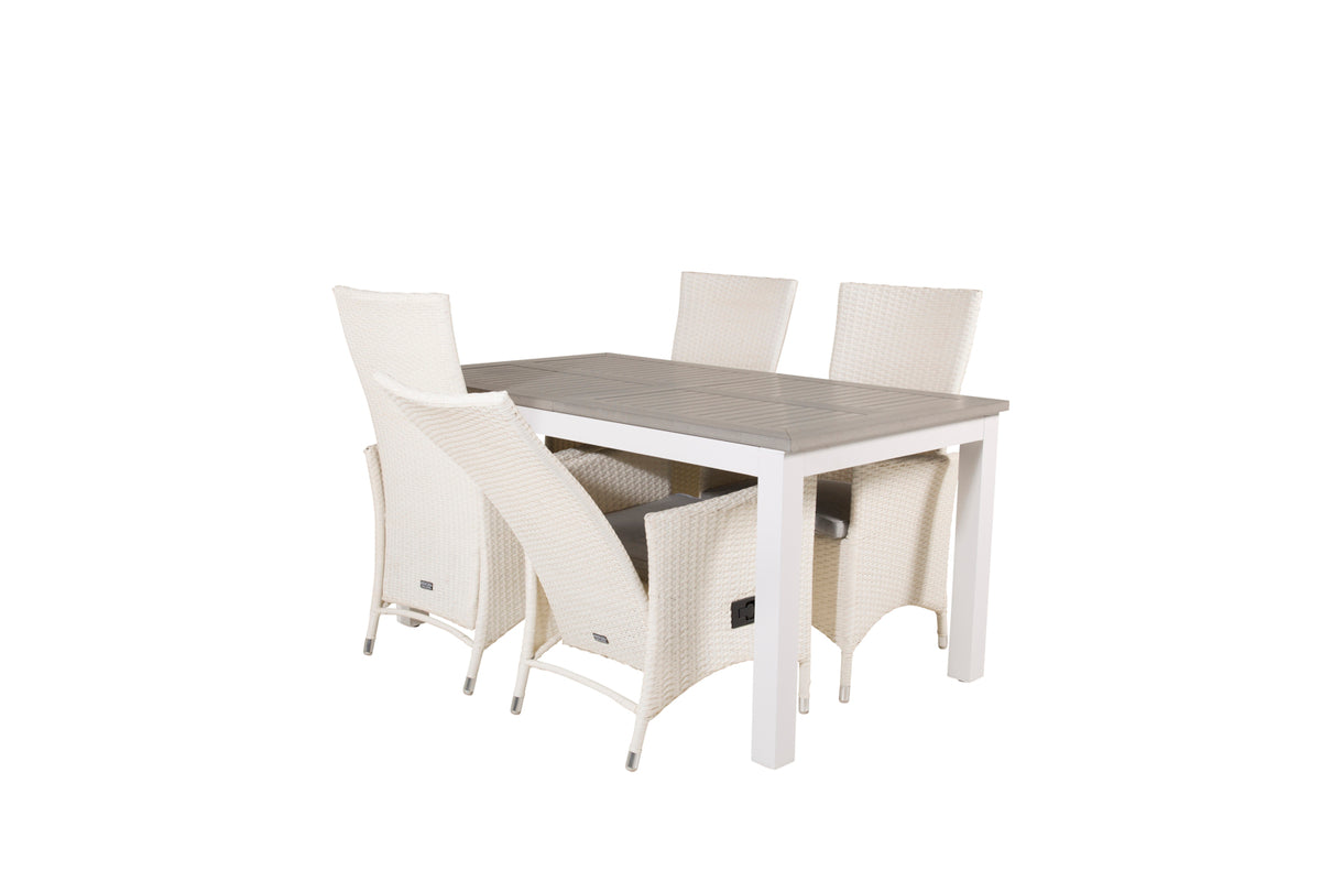 Dining Set White Grey
