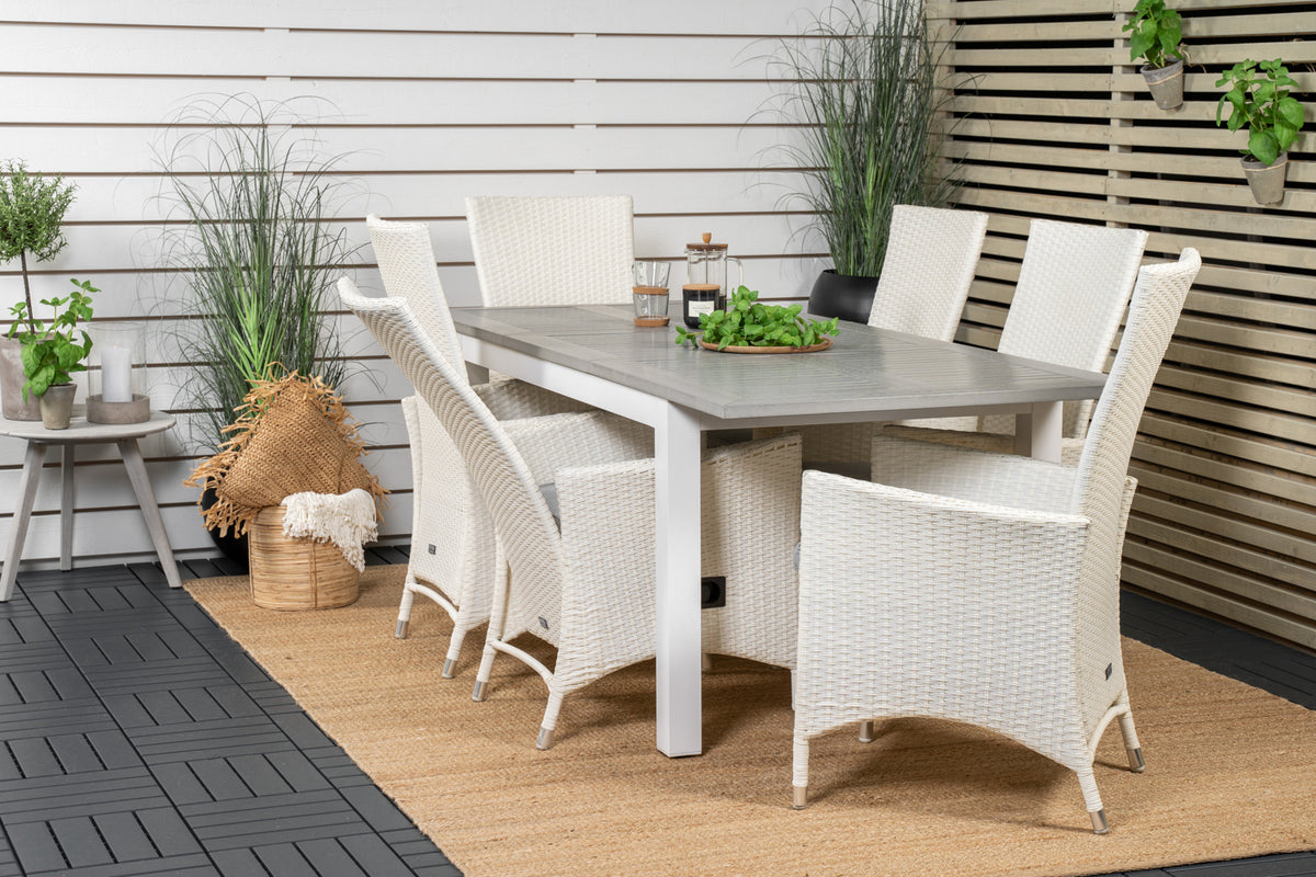 Dining Set White Grey
