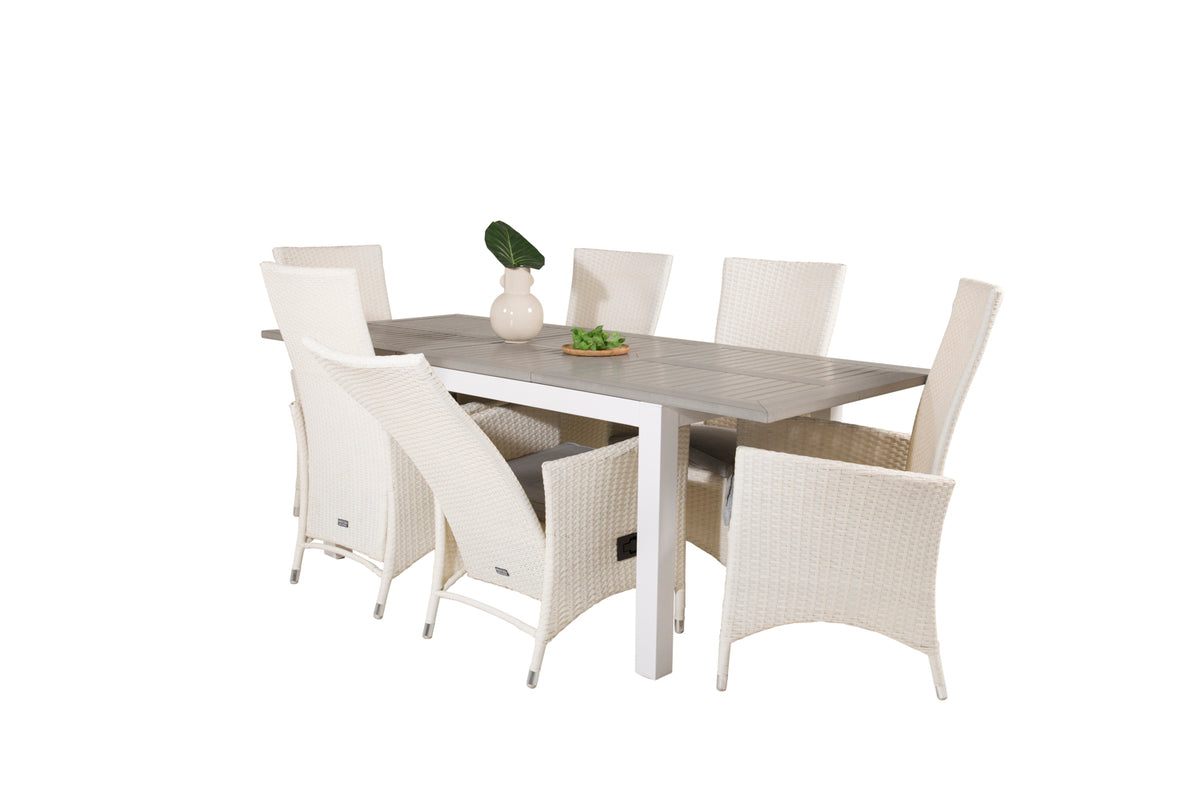 Dining Set White Grey