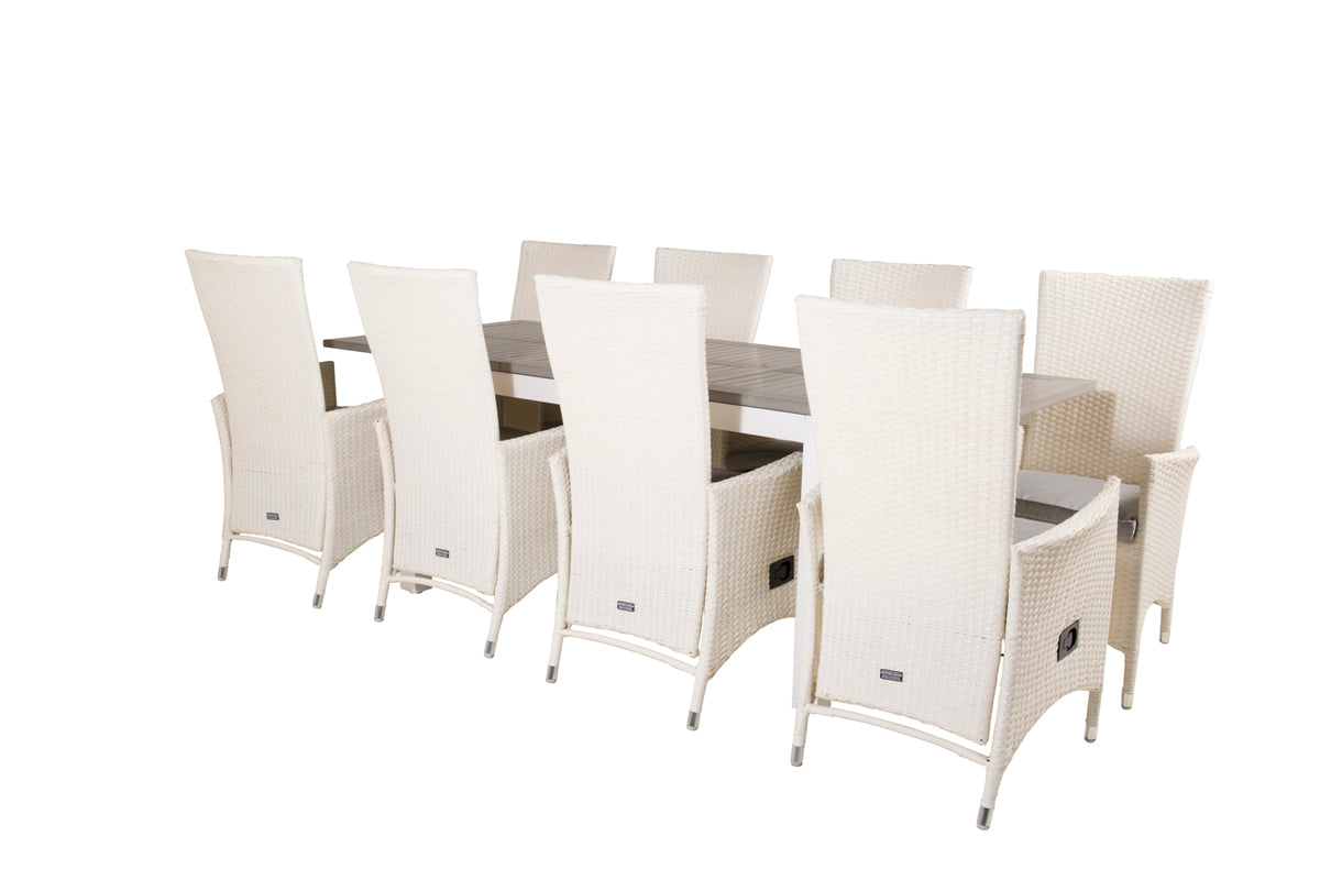 Dining Set White Grey