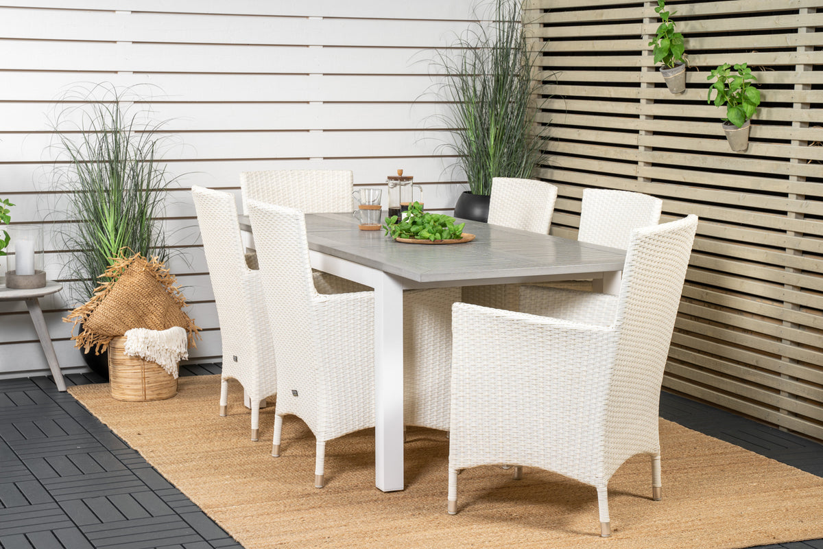 Dining Set White Grey