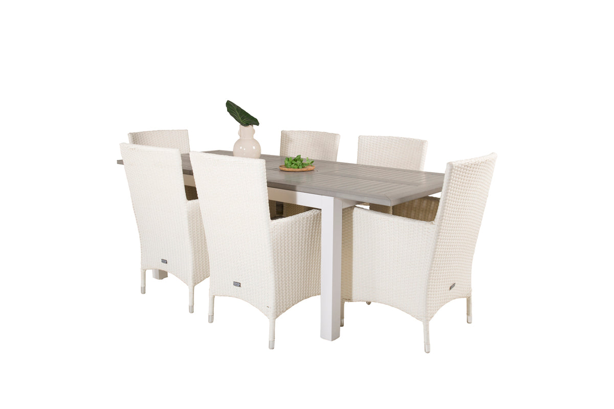 Dining Set White Grey