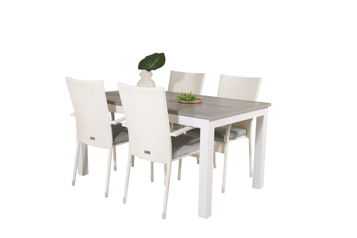 Dining Set White Grey
