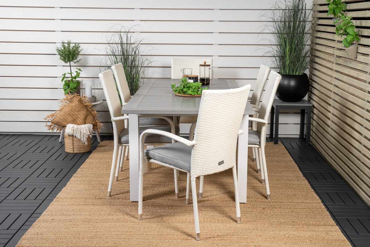 Dining Set White Grey