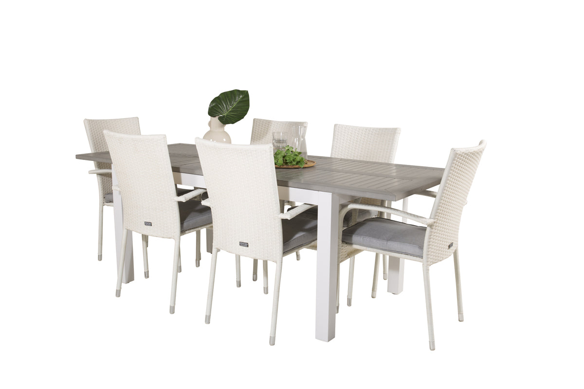 Dining Set White Grey