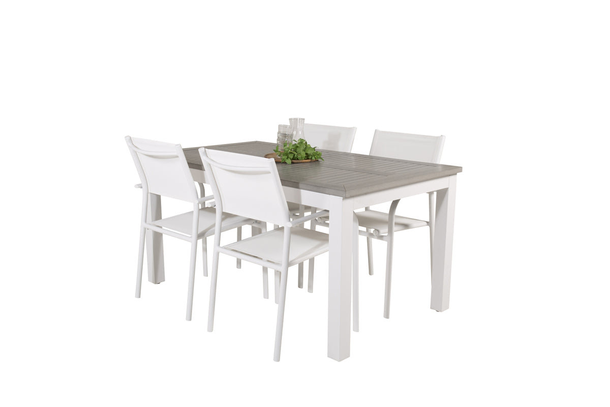 Dining Set White Grey