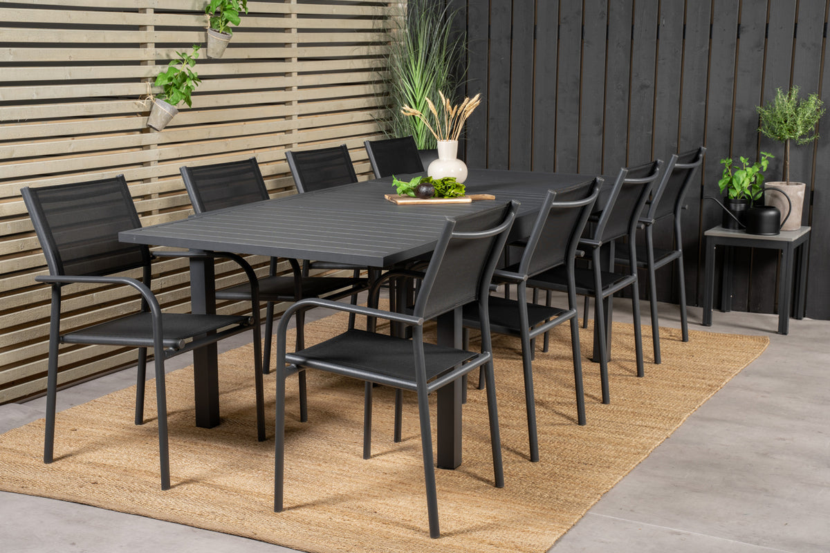 Dining Chair 2-pack Black + Rectangular Dining Table 75 x 160 x 100 Black