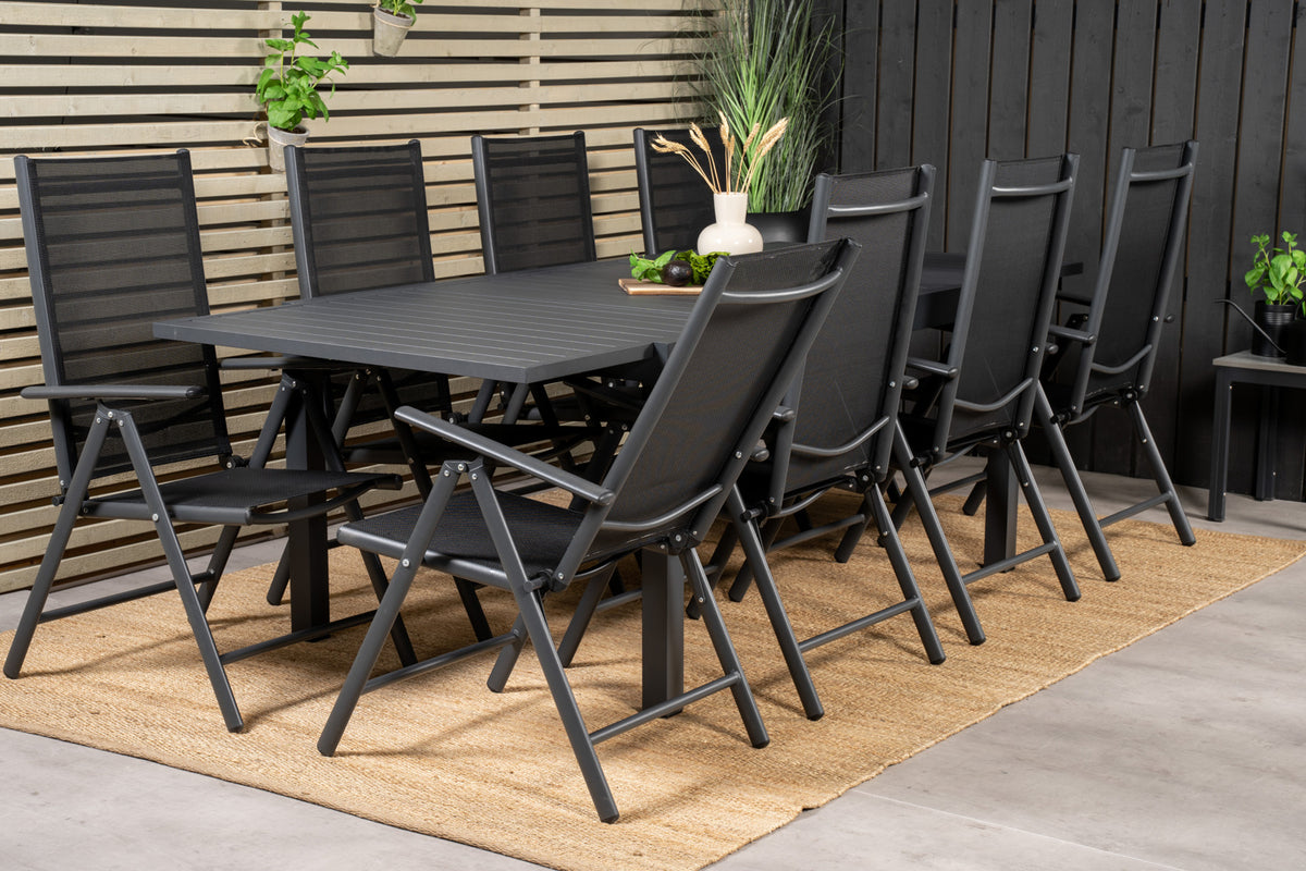 Position Chair 2-pack Black + Rectangular Dining Table 75 x 160 x 100 Black