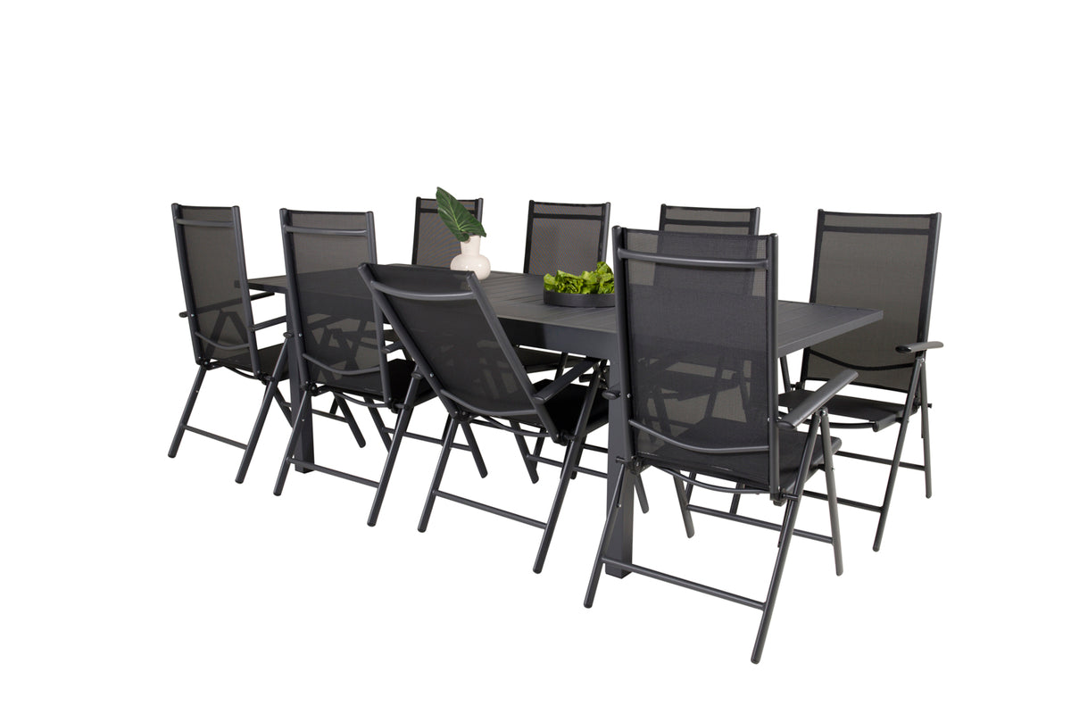 Position Chair 2-pack Black + Rectangular Dining Table 75 x 160 x 100 Black