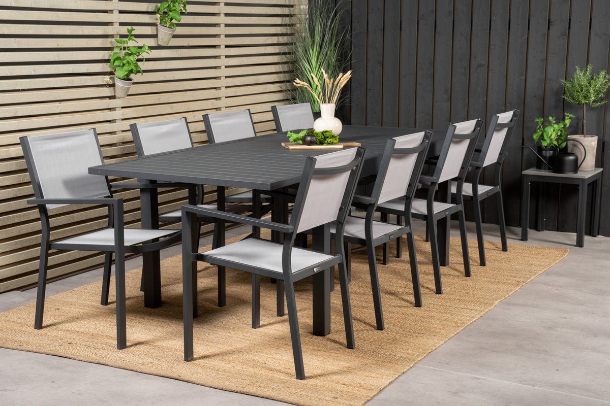 Dining Chair + Rectangular Dining Table 75 x 160 x 100 Black