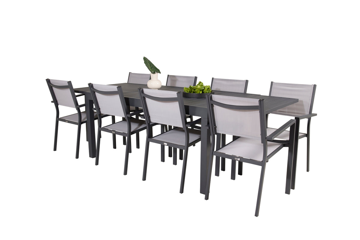 Dining Chair + Rectangular Dining Table 75 x 160 x 100 Black