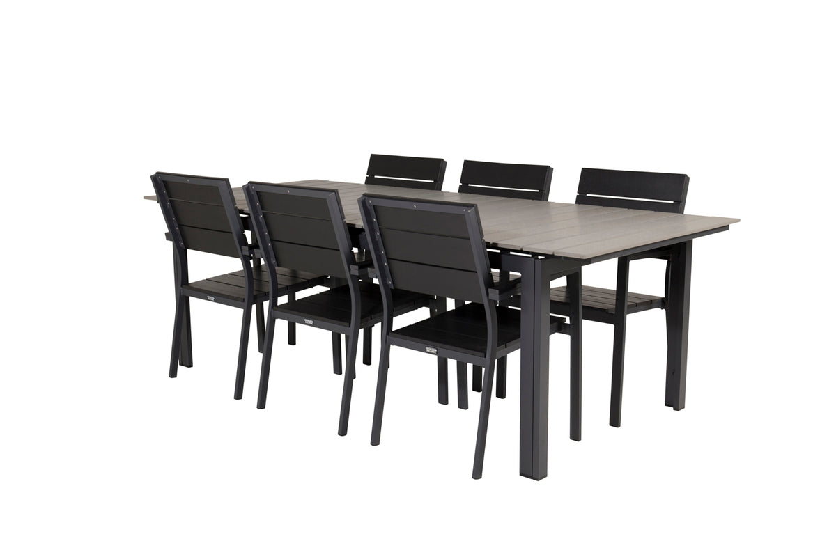 Rectangular Dining Table 75 x 229 x 100 Black + Dining Chair 2-pack Black