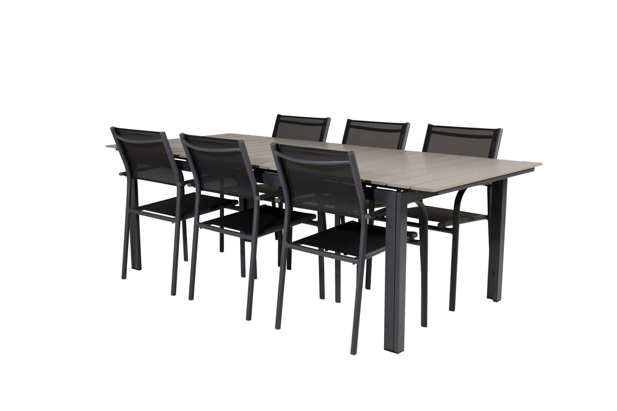 Rectangular Dining Table 75 x 229 x 100 Black + Dining Chair 2-pack Black