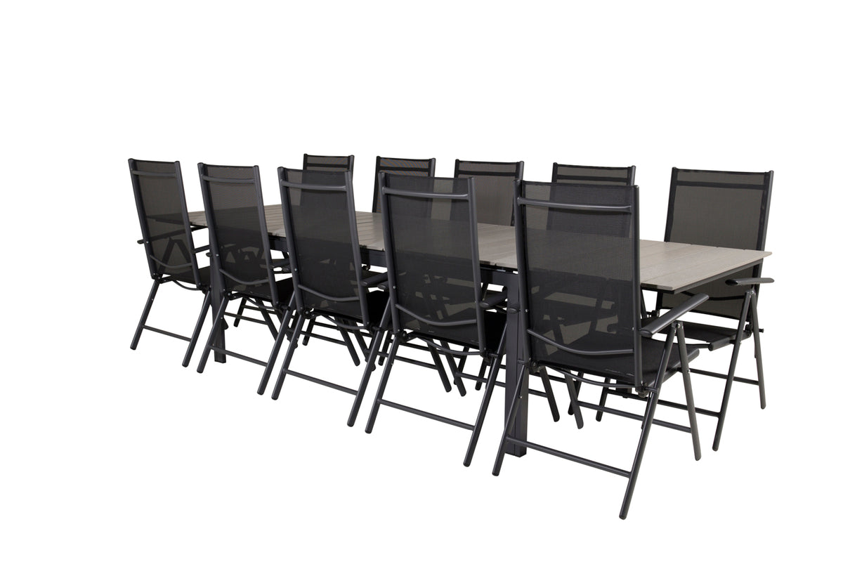 Rectangular Dining Table 75 x 229 x 100 Black + Position Chair 2-pack Black