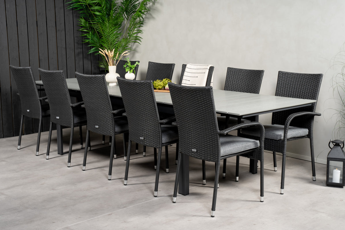 Dining Set Black Dark grey