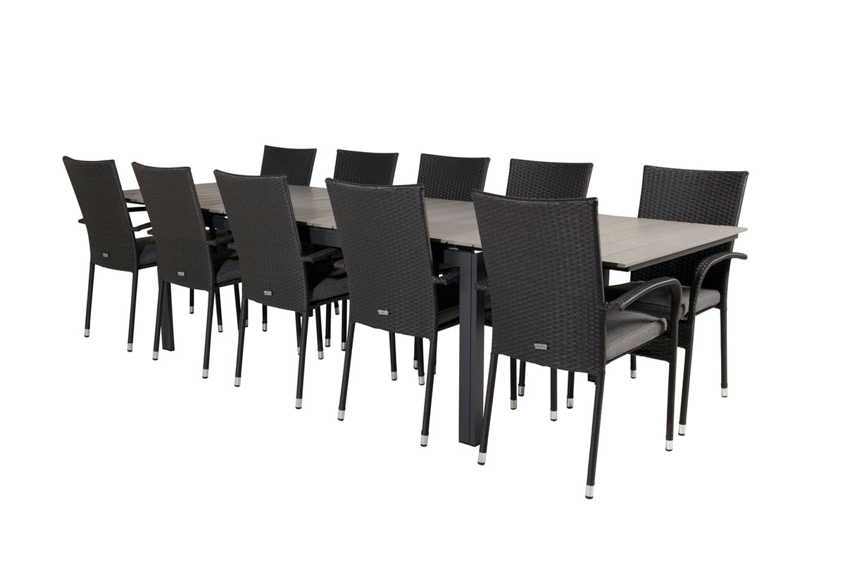 Dining Set Black Dark grey