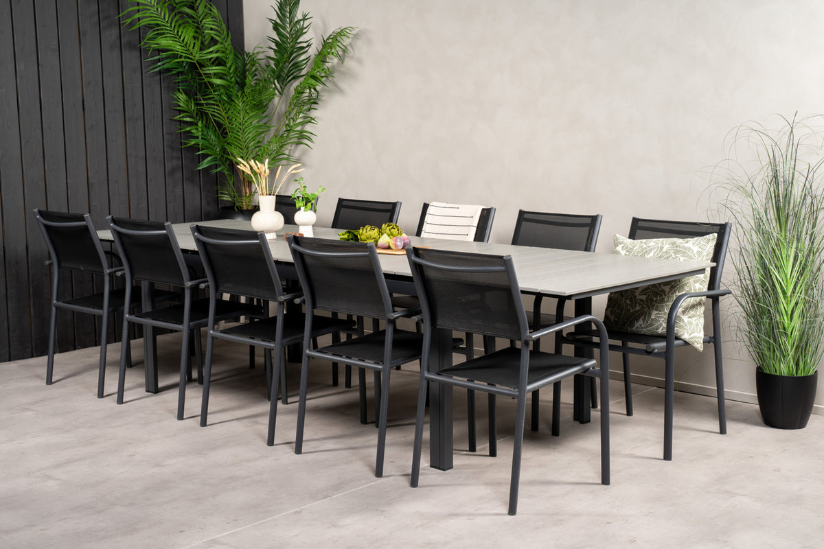Rectangular Dining Table 75 x 229 x 100 Black + Dining Chair 2-pack Black