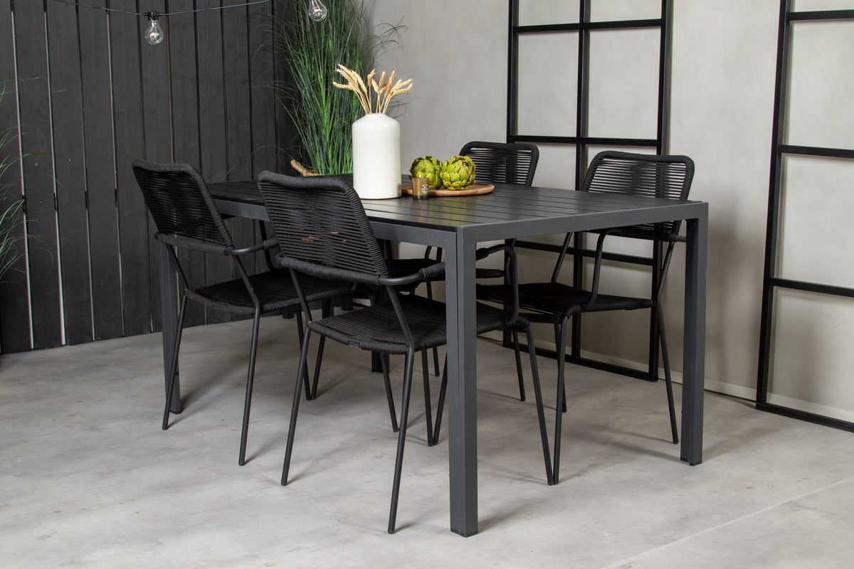 Dining Set Black Black