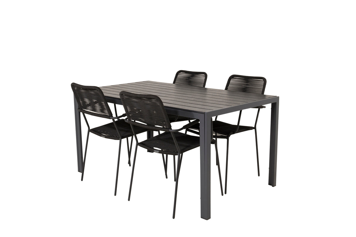 Dining Set Black Black