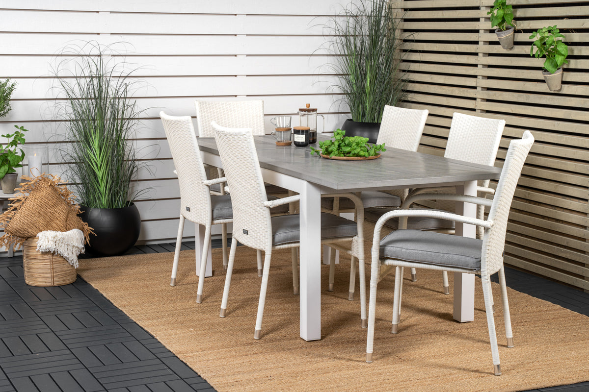 Rectangular Dining Table 74 x 152 x 90 White + Dining Chair 2-pack White