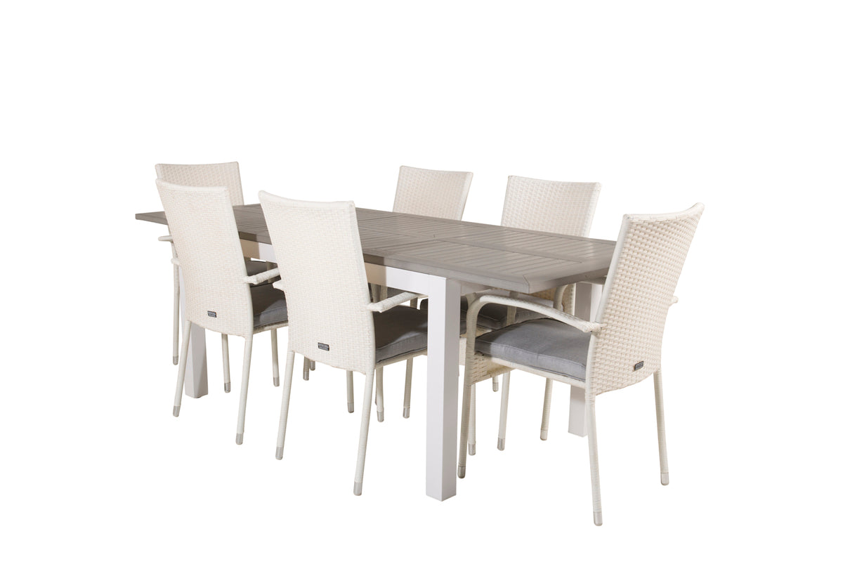 Rectangular Dining Table 74 x 152 x 90 White + Dining Chair 2-pack White