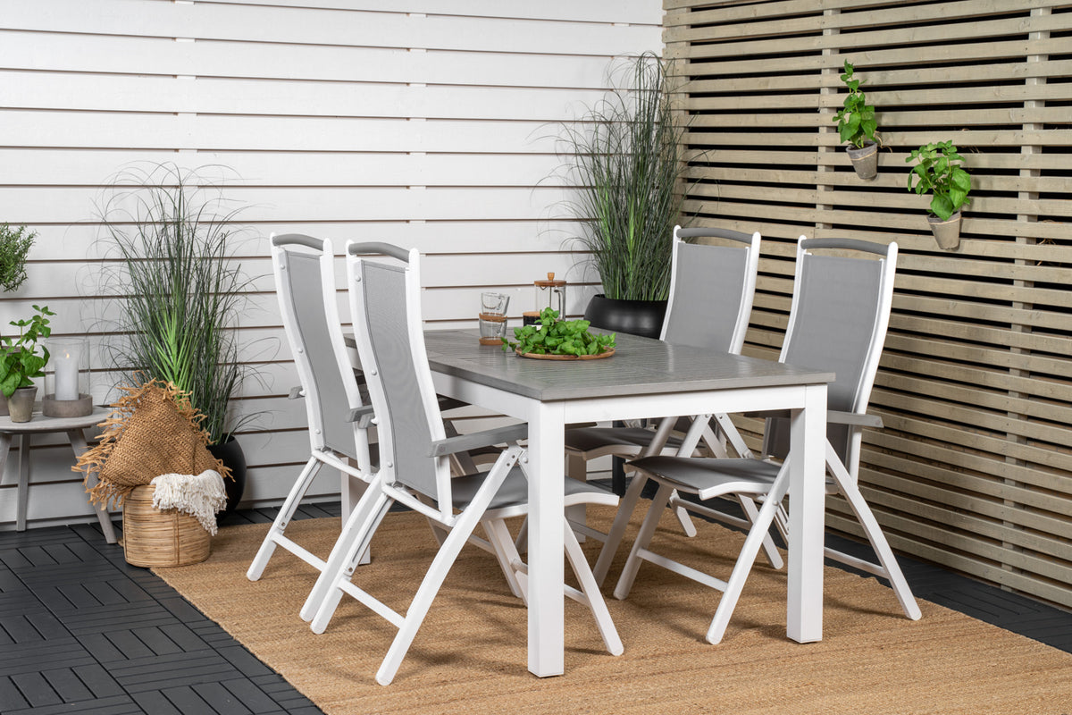 Rectangular Dining Table 74 x 152 x 90 White + Position Chair 2-pack White