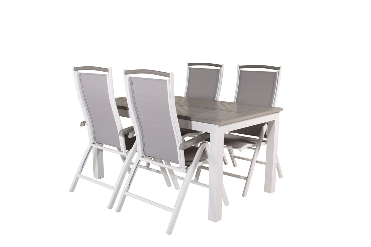 Rectangular Dining Table 74 x 152 x 90 White + Position Chair 2-pack White