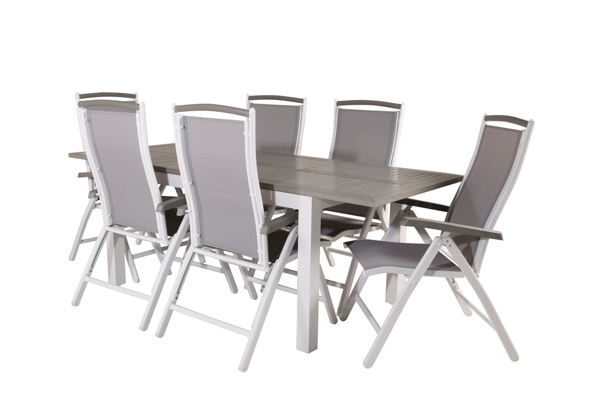 Rectangular Dining Table 74 x 152 x 90 White + Position Chair 2-pack White