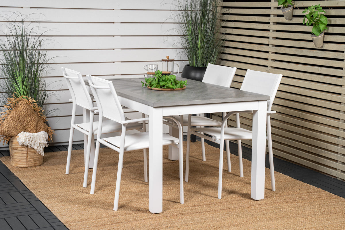 Rectangular Dining Table 74 x 152 x 90 White + Dining Chair 2-pack White
