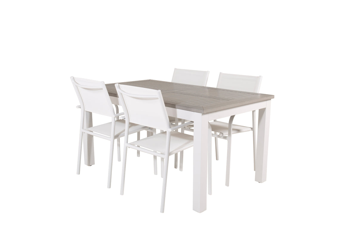 Rectangular Dining Table 74 x 152 x 90 White + Dining Chair 2-pack White