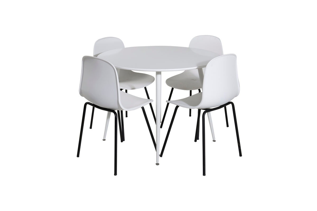 Dining Chair 2-pack White + Round Dining Table ø100 White