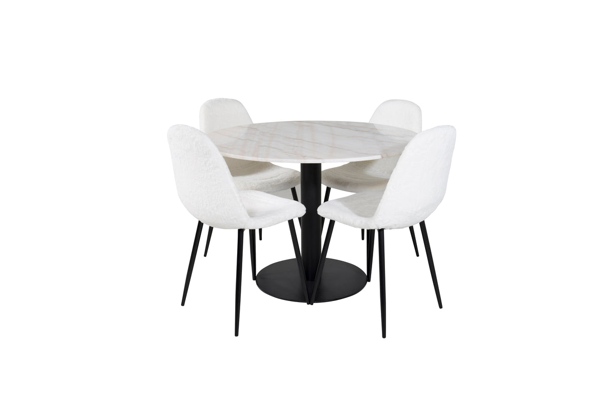 Dining Chair 2-pack White + Round Dining Table ø106 White