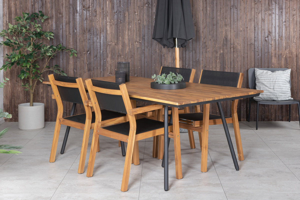 Dining Chair 2-pack Nature + Rectangular Dining Table 74 x 200 x 100 Nature