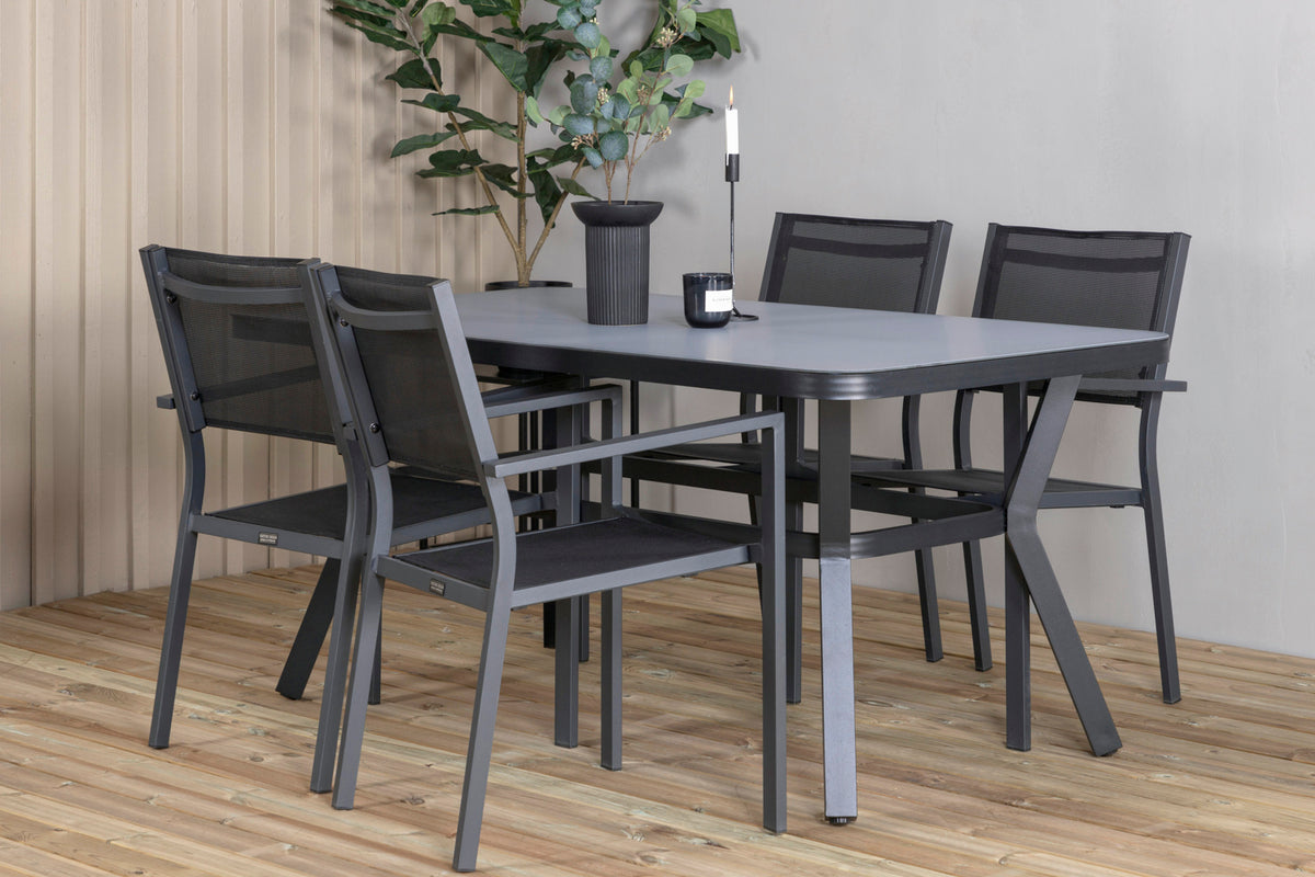 Dining Set Black Black