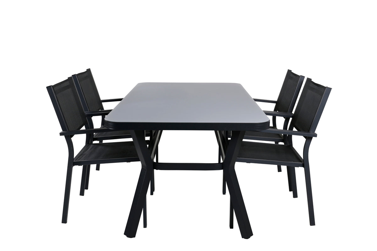 Dining Set Black Black