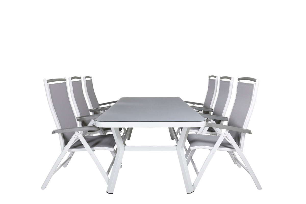 Rectangular Dining Table 74 x 200 x 100 White + Position Chair 2-pack White