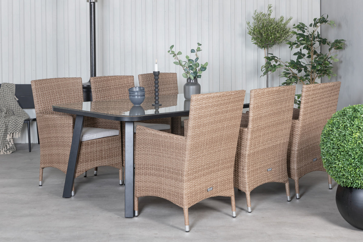 Dining Set Nature Black