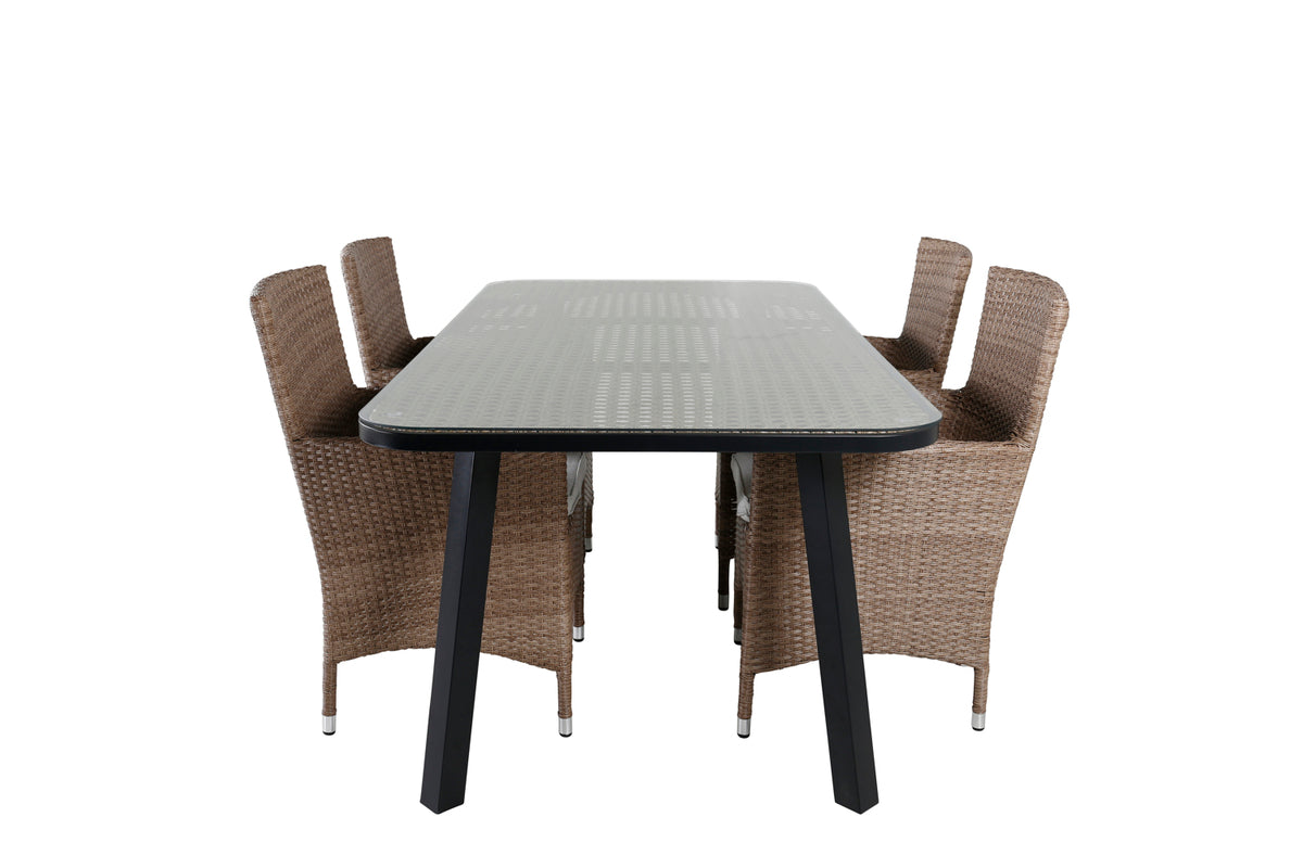 Dining Set Nature Black