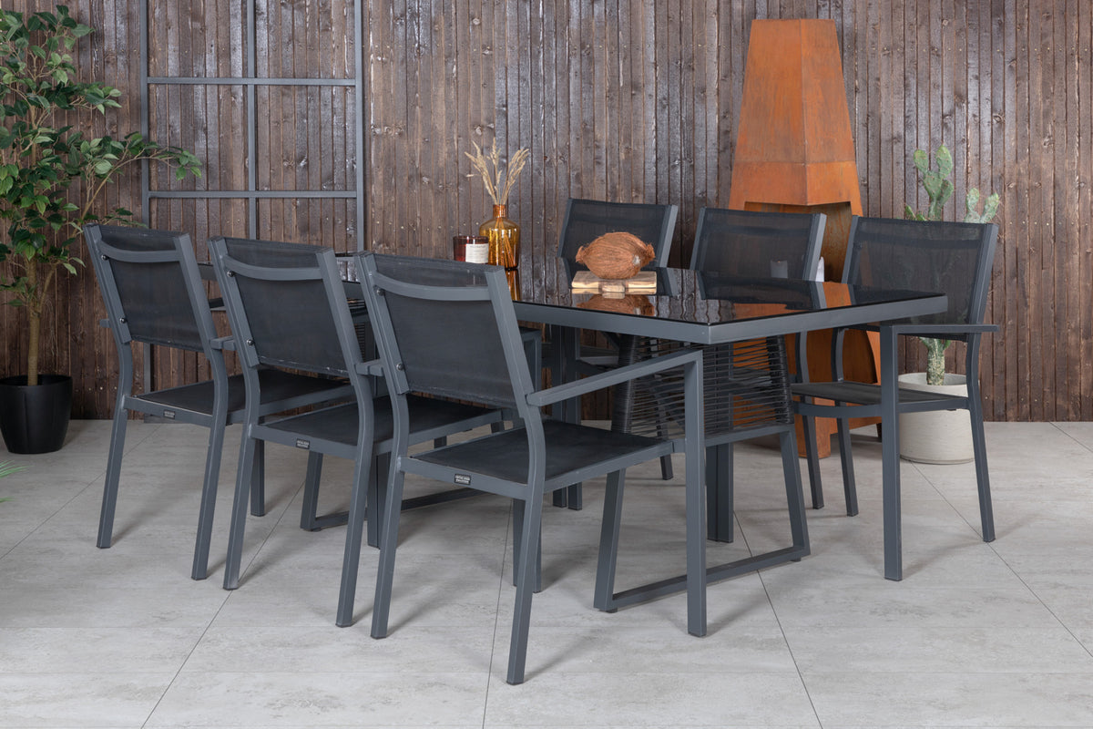 Dining Set Black Black