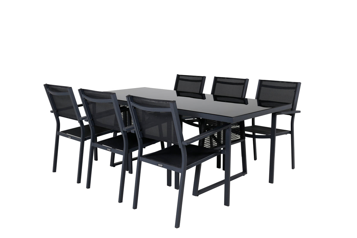 Dining Set Black Black
