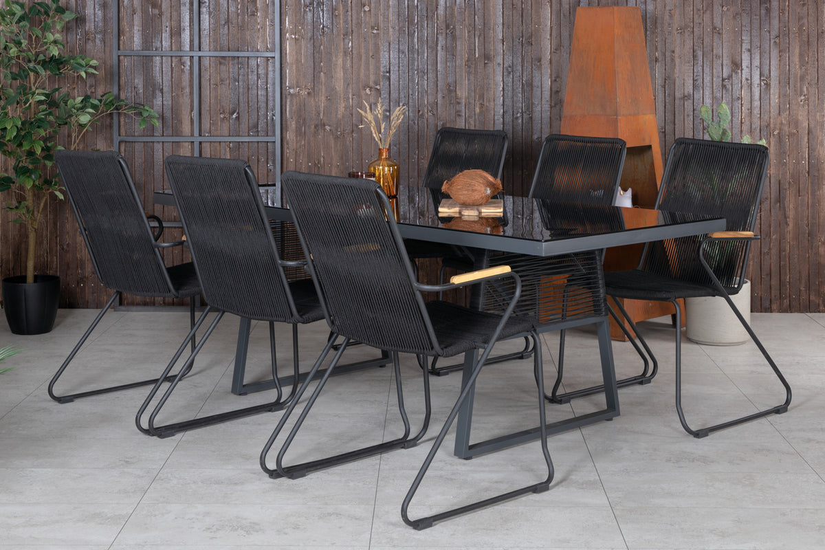 Dining Set Black Black
