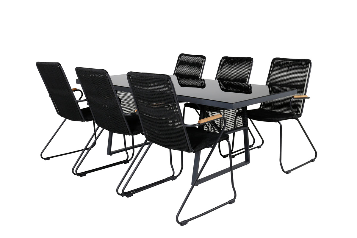 Dining Set Black Black